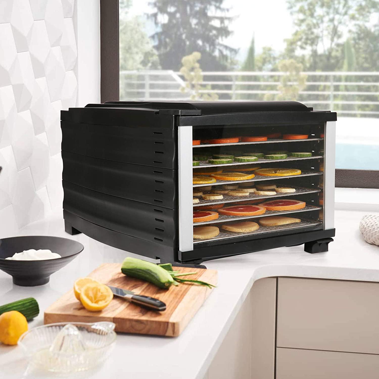 6-Tray Food Dehydrator Machine Food Dryer with Digital Adjustable Timer, Temperature Control & LED Display for Fruit, Vegetable, Jerky & Meat - Bosonshop