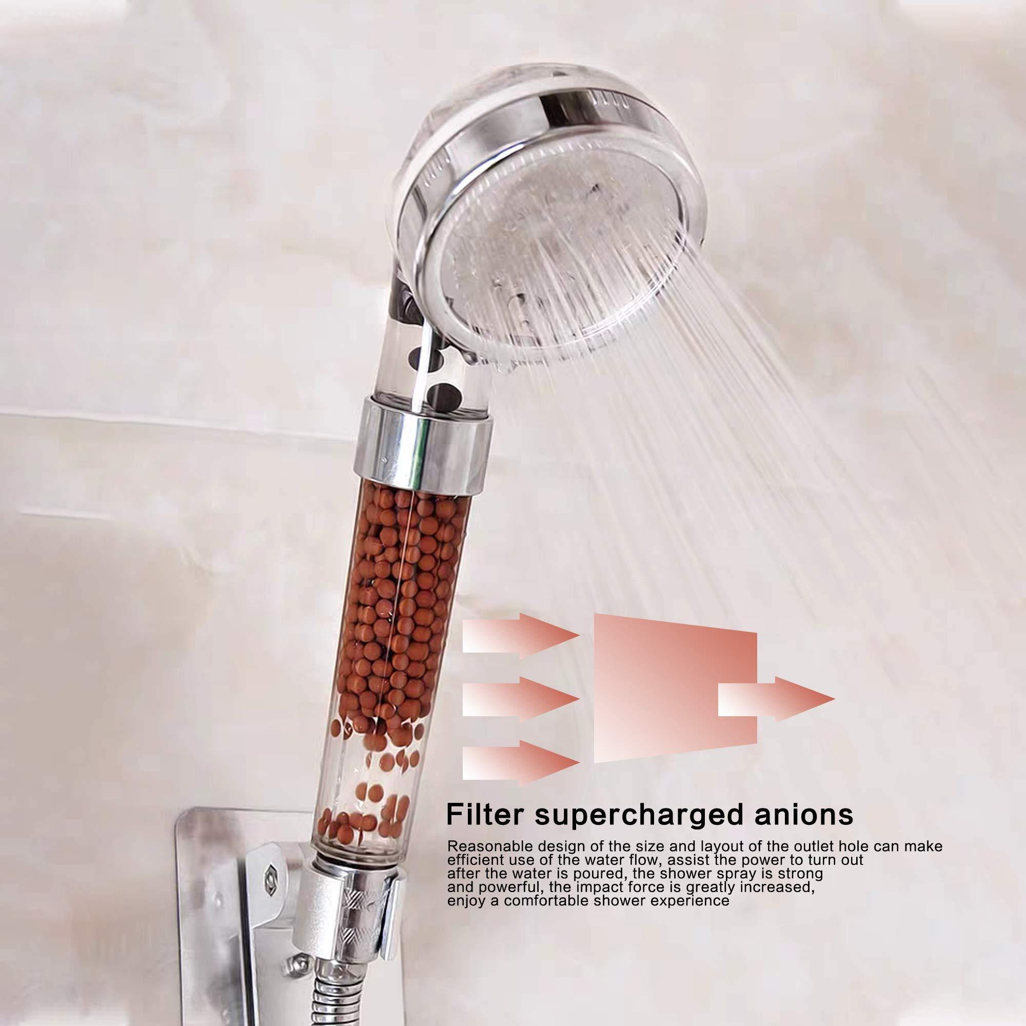 Filtered Anion Shower Head High Pressure Filter Filtration Stone Stream Handheld Showerhead, Spa Like Ionic Filter To Soften Water, Remove Chlorine - Bosonshop