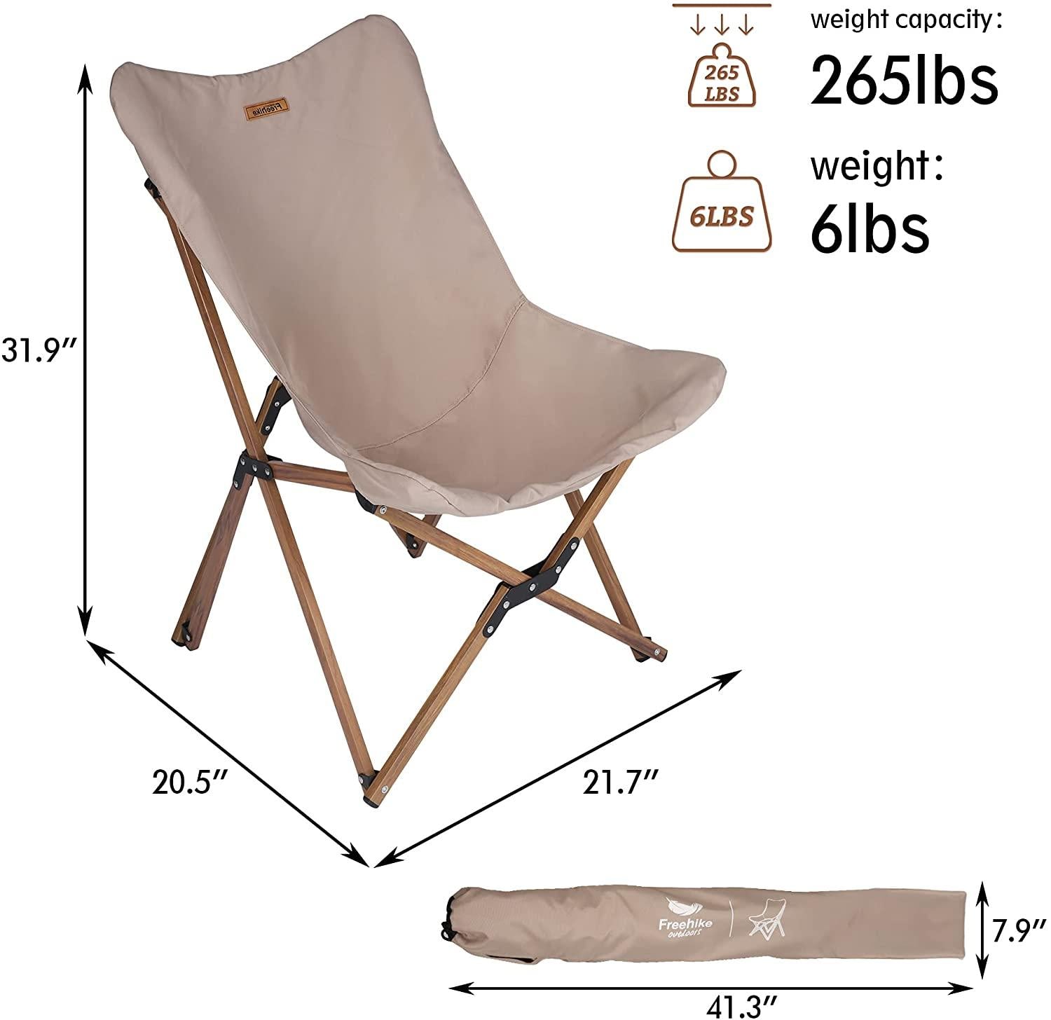 Outdoor Portable Camping Chair with Removable Oxford Cloth and Storage Bag, 265Lbs - Bosonshop