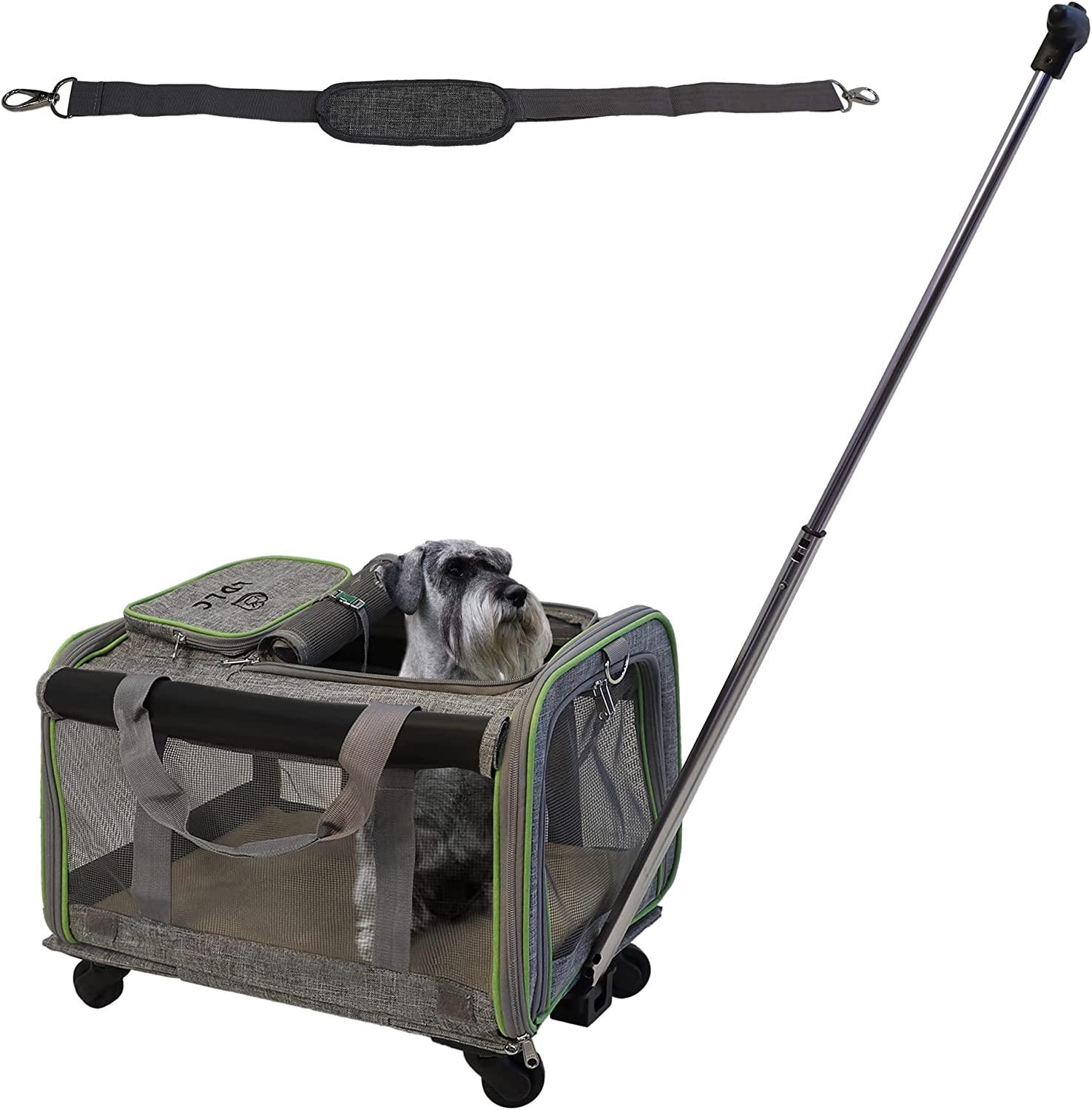 Cupets Travel Pet Carrier with Detachable Wheels, Airline Approved Cat & Dog Carrier - Bosonshop