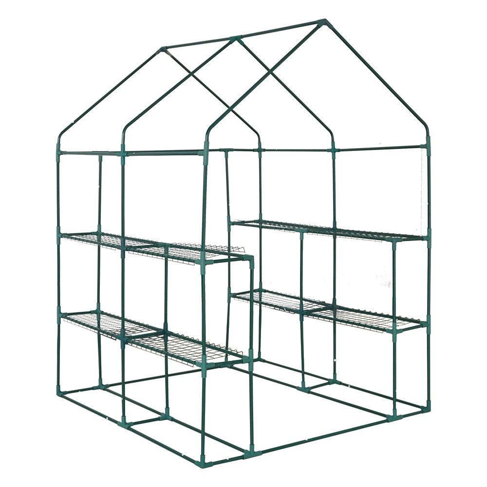 Bosonshop  Walk in Mini Outdoor Greenhouse 2-Tier 8-Shelf 56.3”(L) x 56.3“(W) x 76.7“(H)
