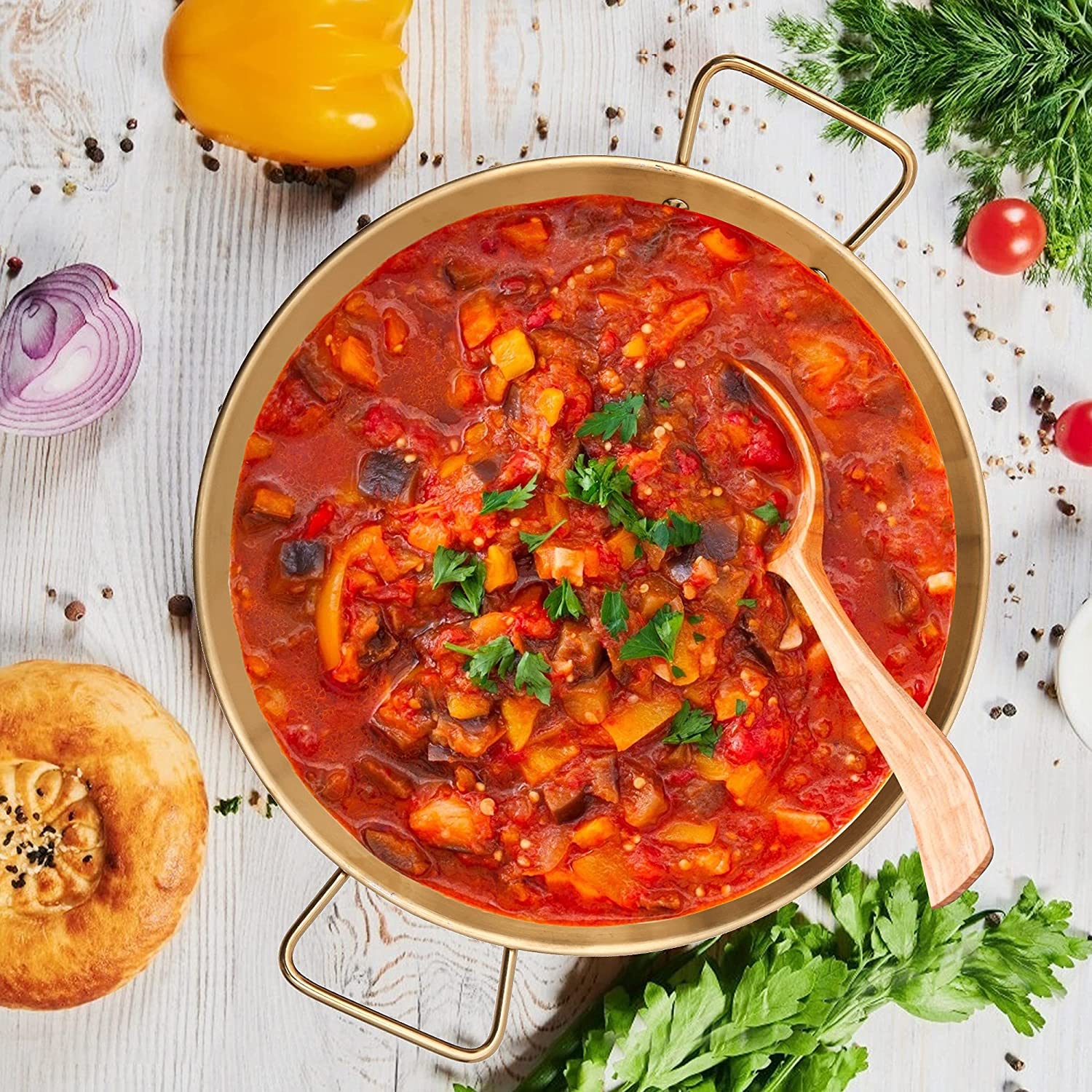 (Out of Stock) Set of 2 Display Salad Bowl Decorative Bowl, Gold Fruit Bowl, Candy Dish, Gold Centerpiece Bowl for Party - Bosonshop