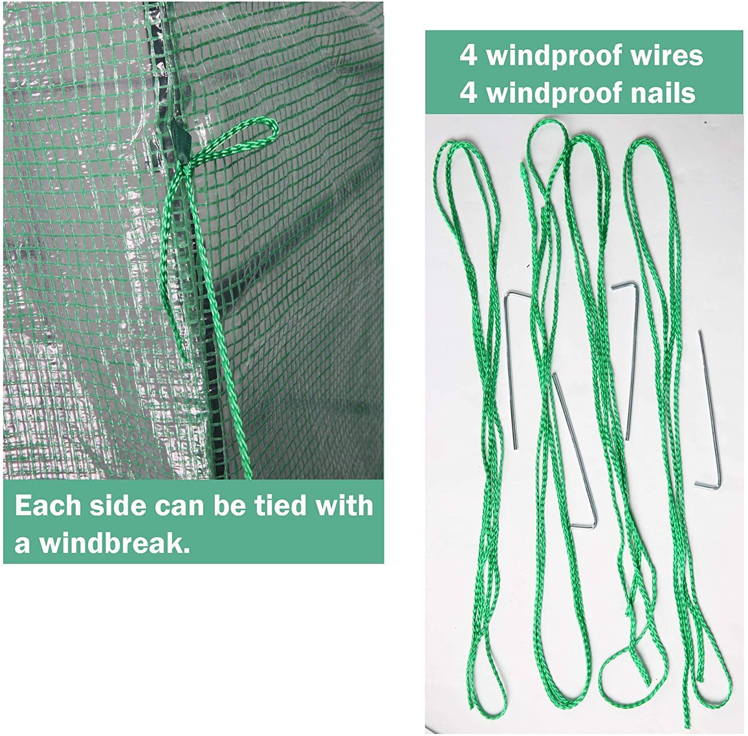 Mini Greenhouse Garden Walk-in Greenhouse with PE Cover Indoor and Outdoor Grow Plants Flower - Bosonshop