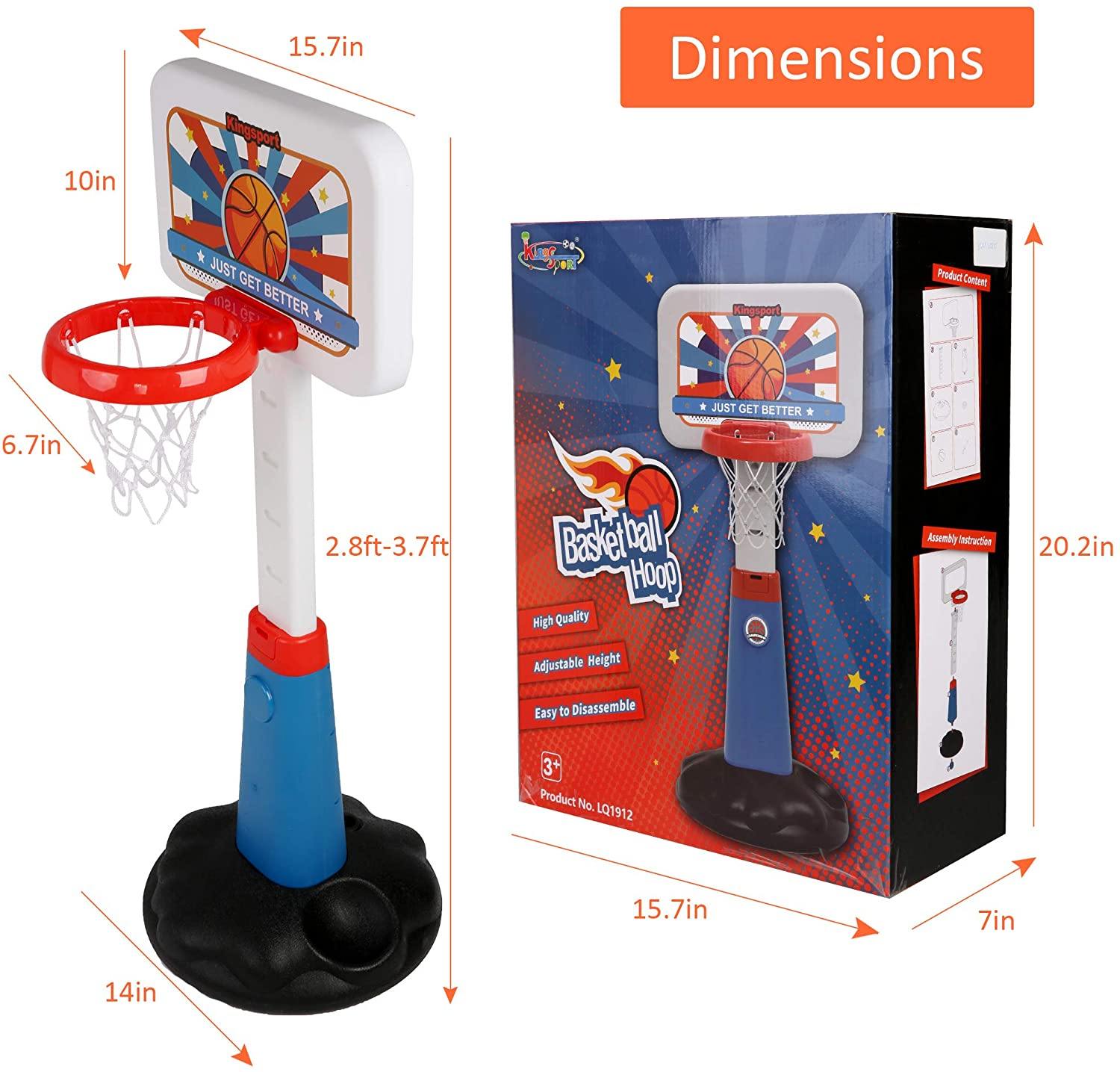 Basketball Hoop for Toddlers Kids Indoor and Outdoor Easy Score Basketball Goal Set Height Adjustable Basketball Stand, Easy to Assemble - Bosonshop