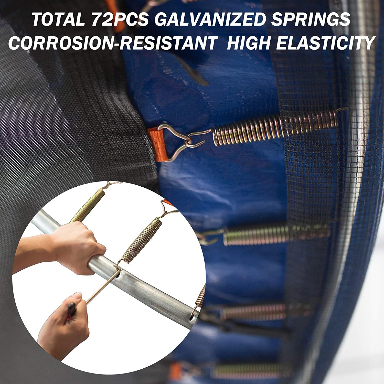 12 FT Trampoline For Kids And Family Outdoor Trampoline With Safety Enclosure Net, Ladder And Spring Cover - Backyard Bounce Jump Have Fun - Bosonshop