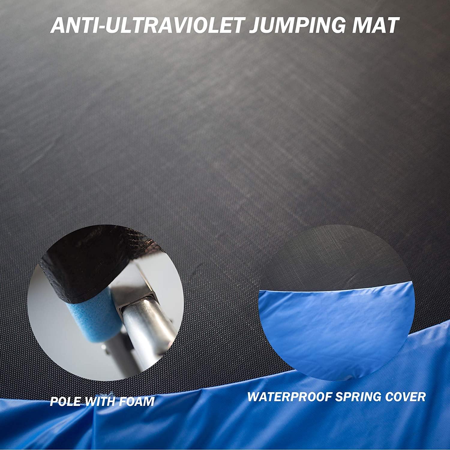 12 FT Trampoline For Kids And Family Outdoor Trampoline With Safety Enclosure Net, Ladder And Spring Cover - Backyard Bounce Jump Have Fun - Bosonshop