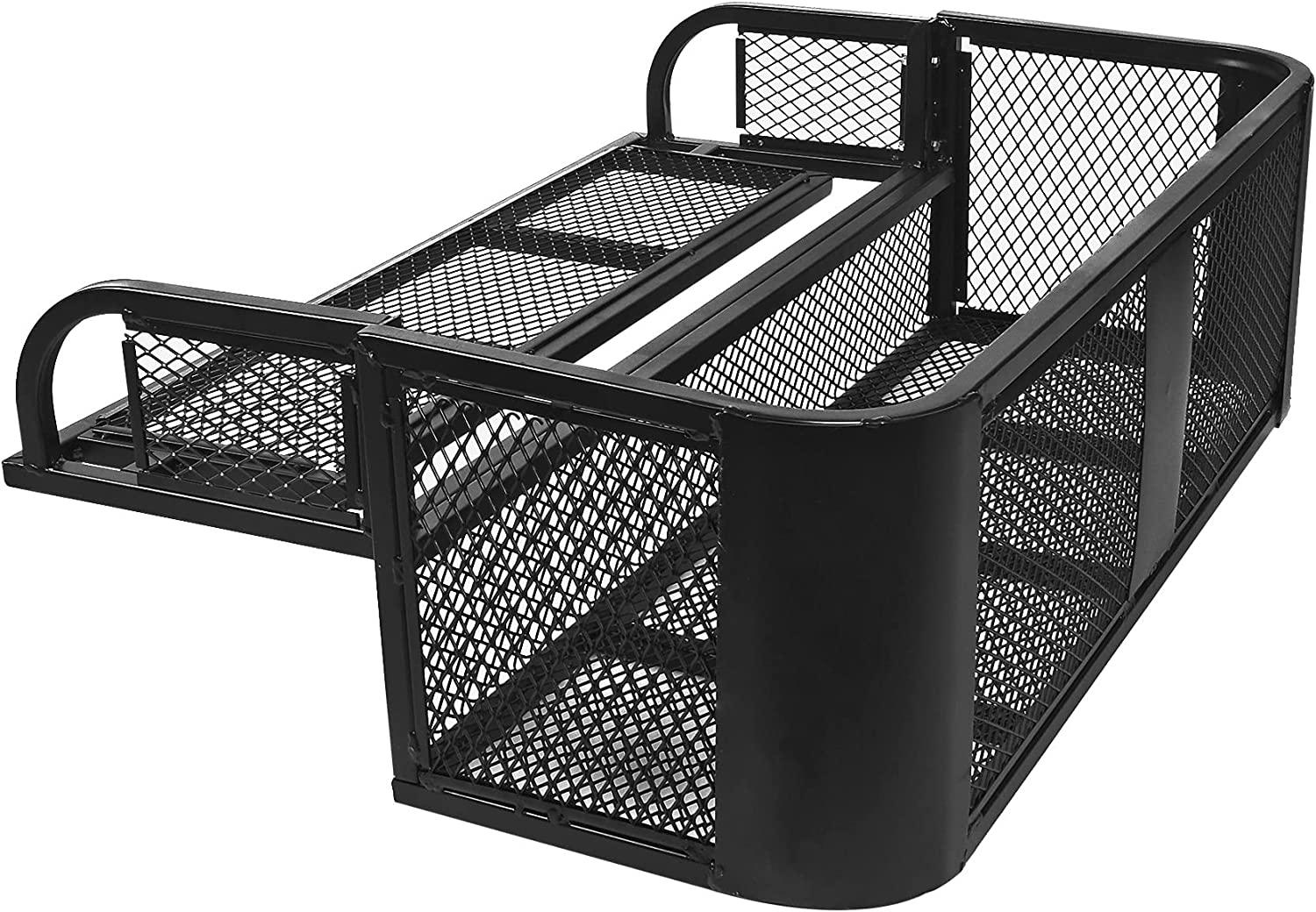 41"L x 14"W x 12.4"H ATV Rear Drop Basket Rack Universal Cargo Basket, Heavy Duty Protective Rail Rim - Bosonshop