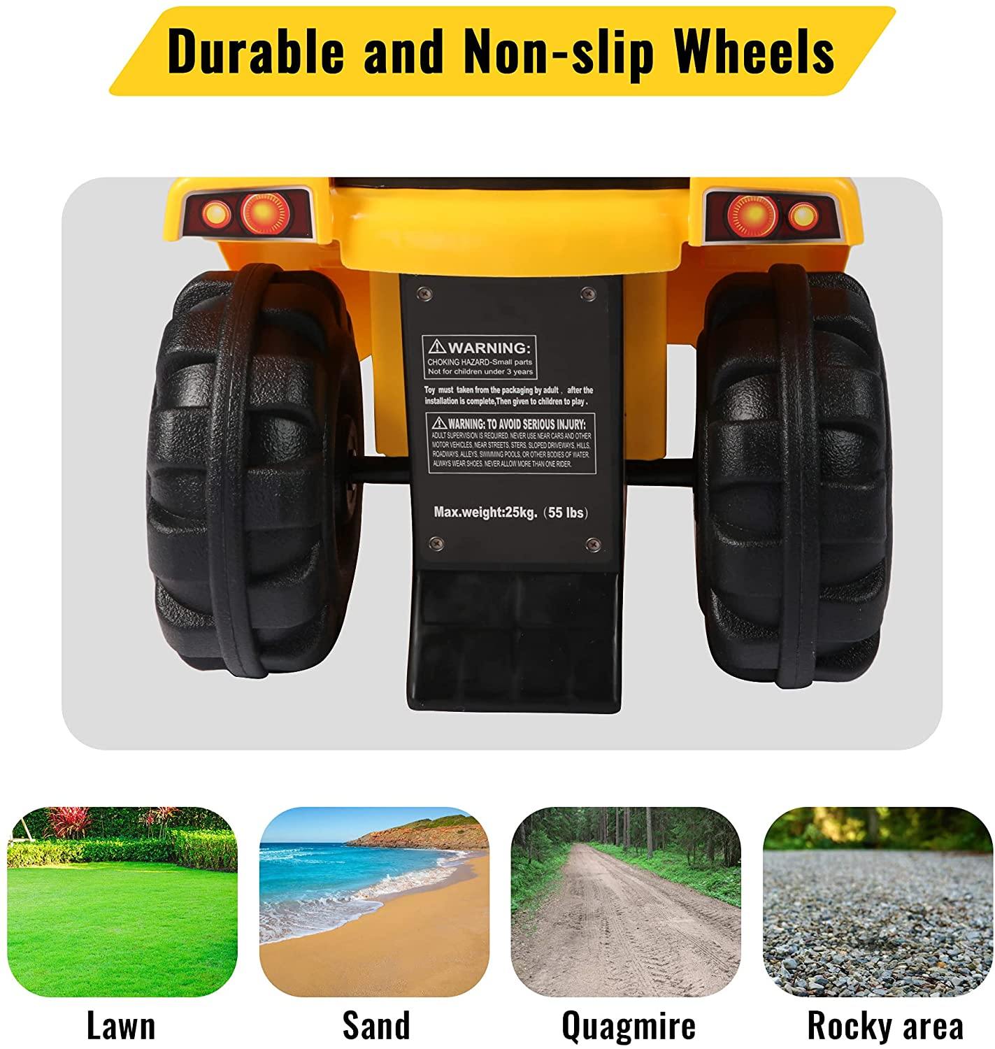 Kids Ride On Excavator Toy with Simulated Sounds Boys Pretend Play Construction Truck Digger Tractor with Steering Wheel, Helmet, Rocks - Bosonshop