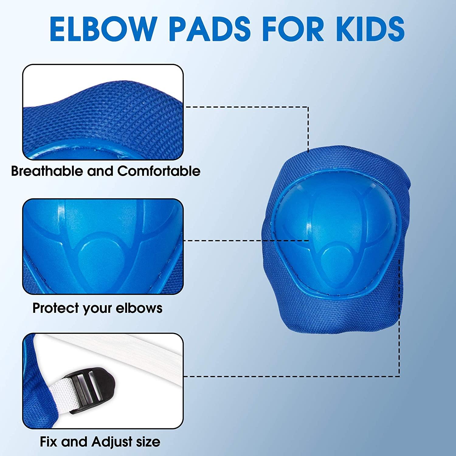 Kids Helmet with Knee Elbow Wrist Pads - Adjustable Ultralight Toddlers Toys Protective Gear Set for Skating Walking Cycling, Age 1-6 - Bosonshop