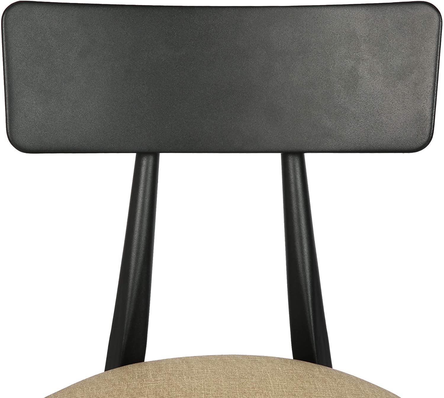 Mid-Century Dining Chairs Set Of 2, w/Simple Back & PU Leather Cushion, Rubber Iron Frame Chairs, Easy Assemble - Bosonshop