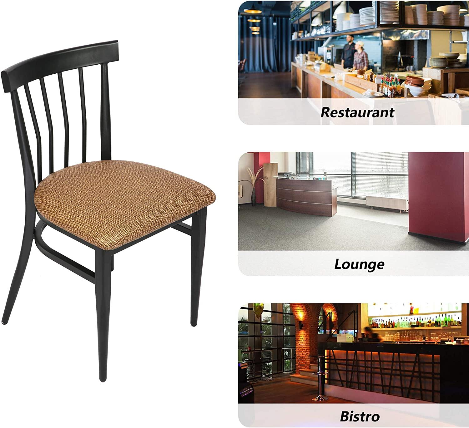 Mid-Century Dining Chairs Set of 2, w/Comb Back & PU Leather Cushion, Rubber Iron Frame Chairs, Easy Assemble 450 LBS Load - Bosonshop