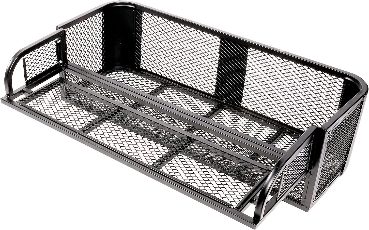 41"L x 14"W x 12.4"H ATV Rear Drop Basket Rack Universal Cargo Basket, Heavy Duty Protective Rail Rim - Bosonshop