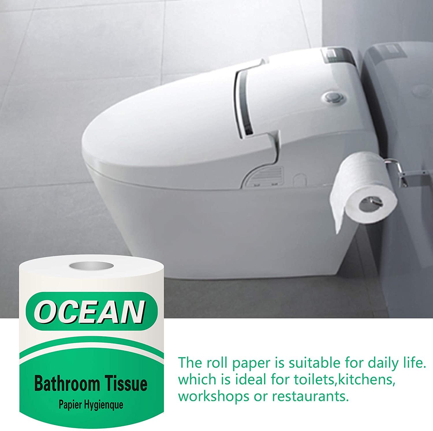 Toilet Paper 100% Recycled 3-Ply Bath Tissue, 2 Packs of 10 Rolls (20 Rolls Total), Super Soft - Bosonshop