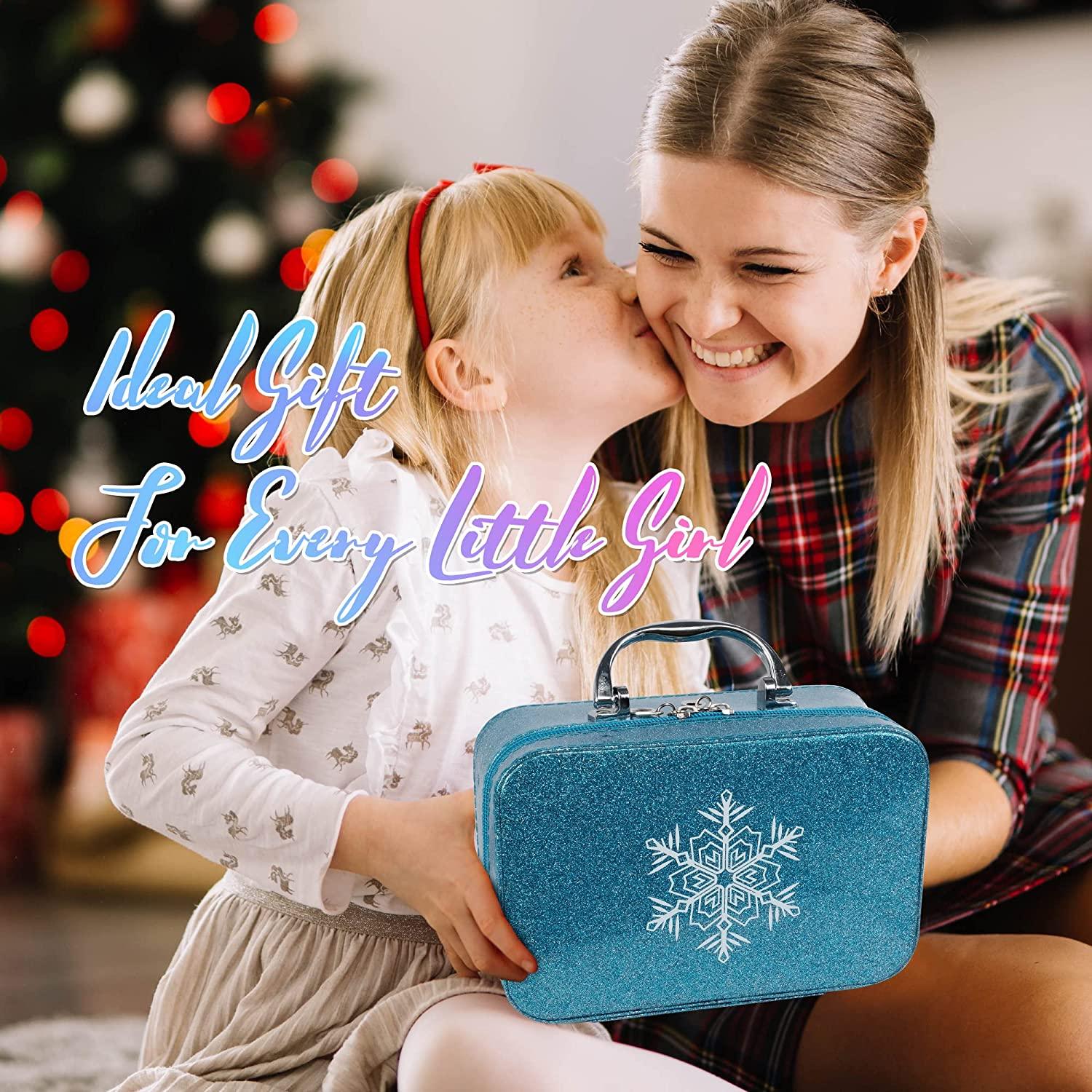 Kids Washable 21 Pcs Makeup Toy Set Girls Toys, 21 Pcs Makeup Toy Set, Christmas Birthday Gift, Blue - Bosonshop