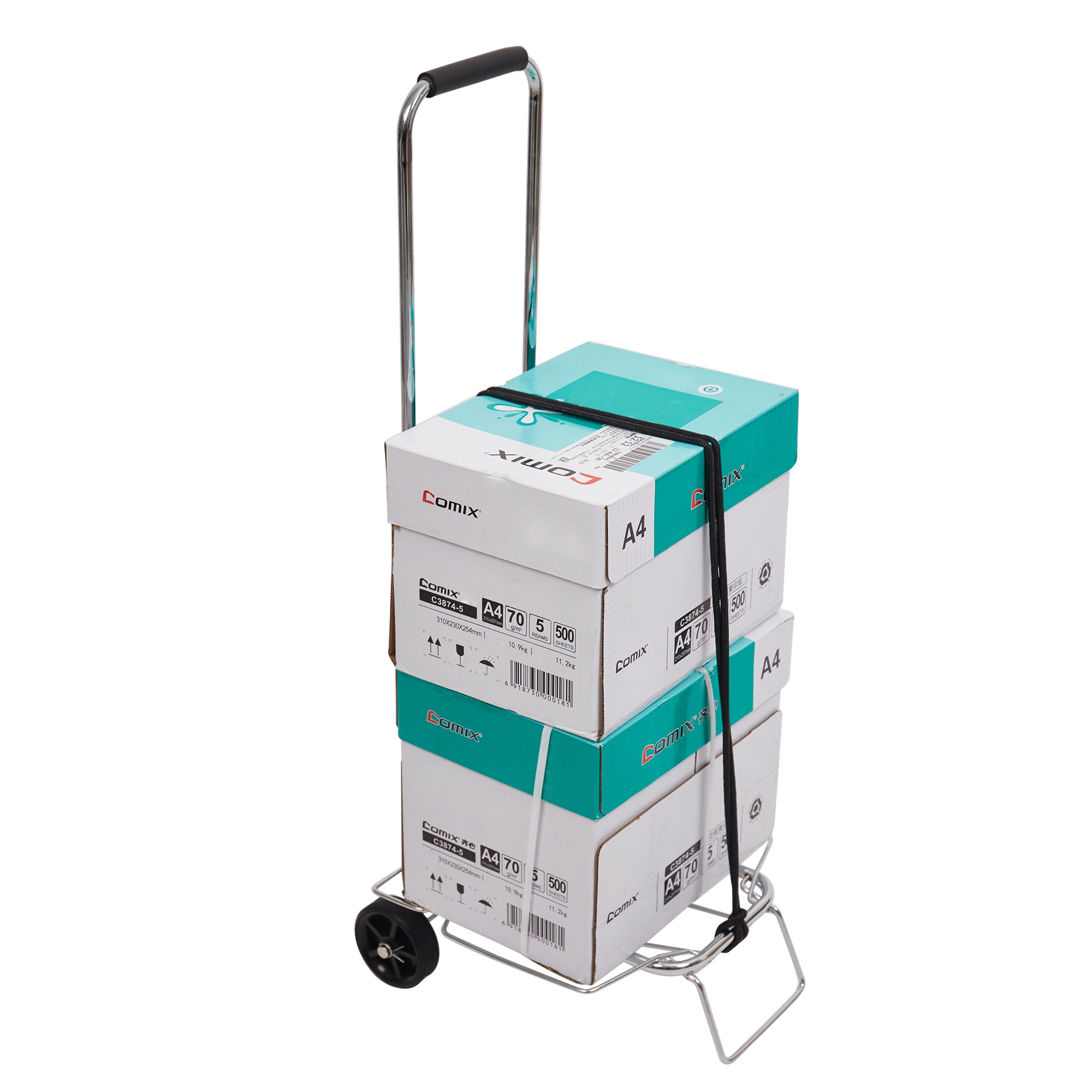 Bosonshop Aluminum Folding Hand Truck Portable Fold Up Dolly with Wheels for Indoor Outdoor Travel Shopping Office, 55lbs (Sliver)