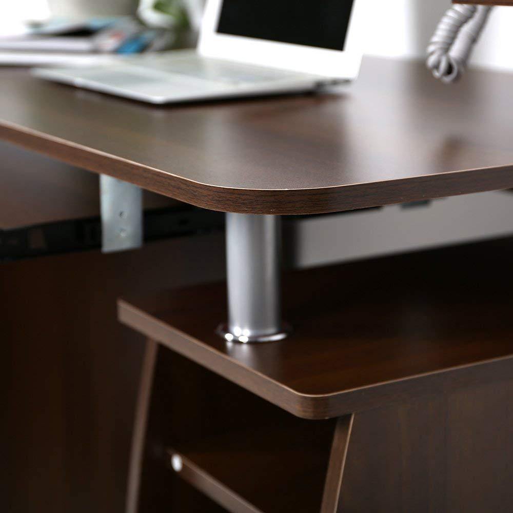 Desktop Computer Desk with Spacious Desktop Workspace Great for Your Home Office Pull-Out Keyboard Tray and Drawers - Bosonshop