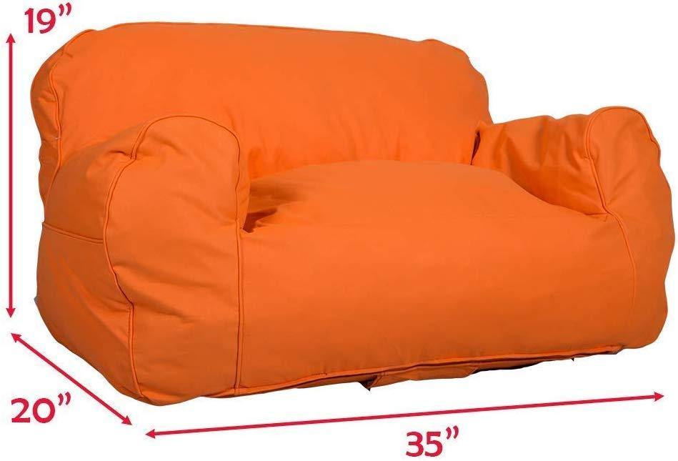 Bosonshop Kids Bean Bag Chair Self-rebound Sponge Double Children Lounger Sofa Bean Bags Seats for Toddlers Orange