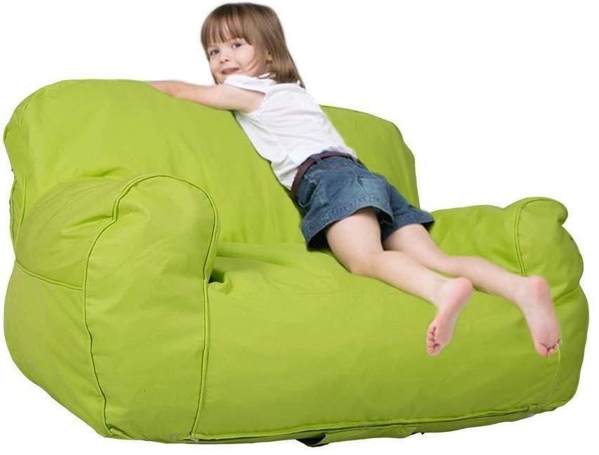 Bosonshop Mini Lounger Sofa, Bean Bag Chair Self-Rebound Sponge Double Child Seat - 35.4" x 19.7" x 19.7" Green