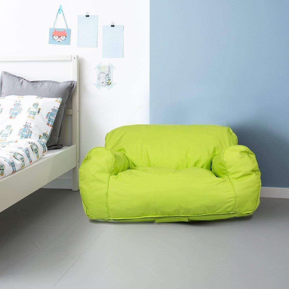 Bosonshop Mini Lounger Sofa, Bean Bag Chair Self-Rebound Sponge Double Child Seat - 35.4" x 19.7" x 19.7" Green