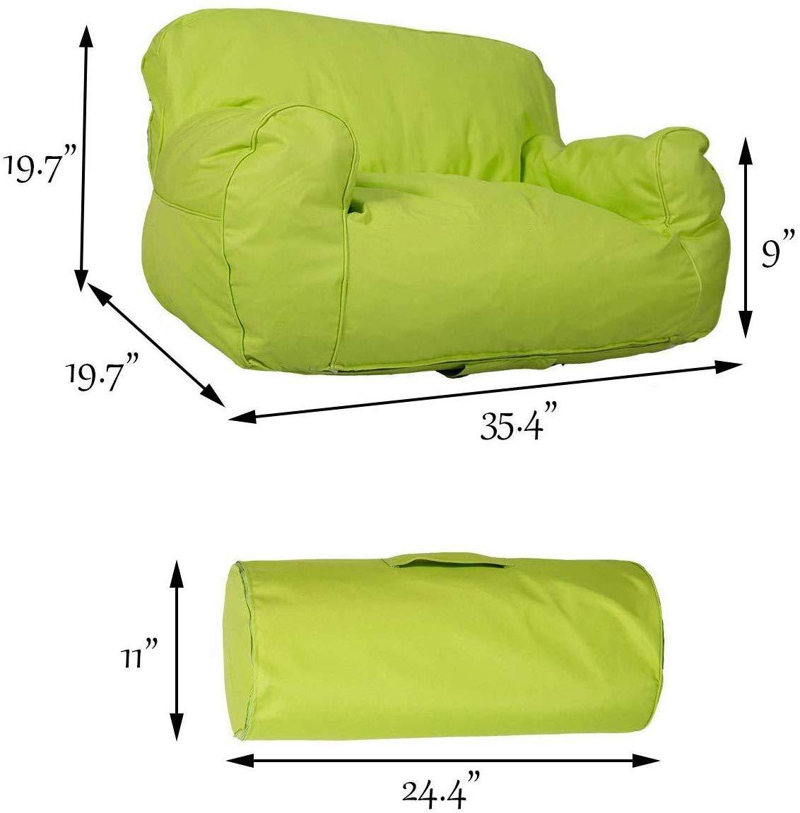 Bosonshop Mini Lounger Sofa, Bean Bag Chair Self-Rebound Sponge Double Child Seat - 35.4" x 19.7" x 19.7" Green