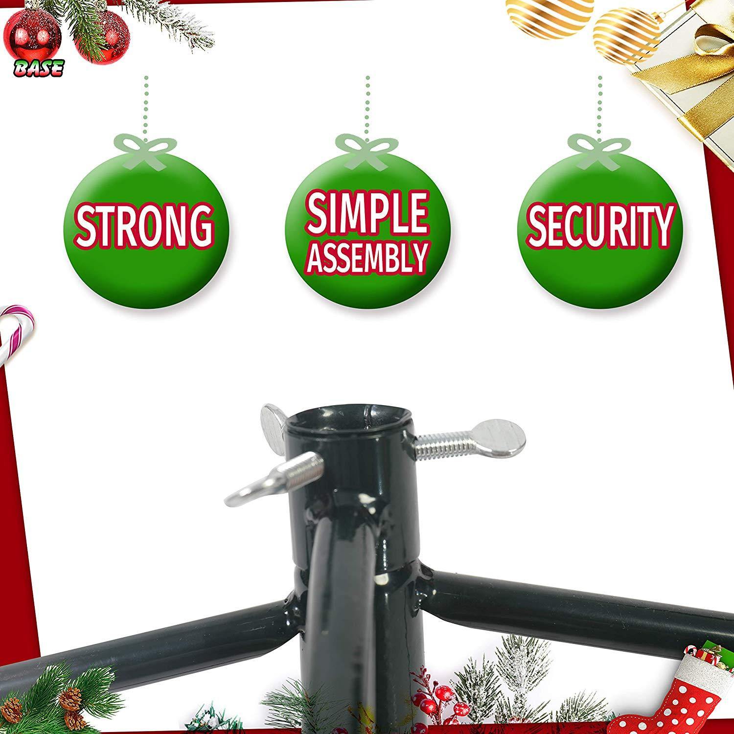 Bosonshop 7 ft Artificial Christmas Tree Snow Flocked 1390 Tips Pine Decoration with Red Cheery