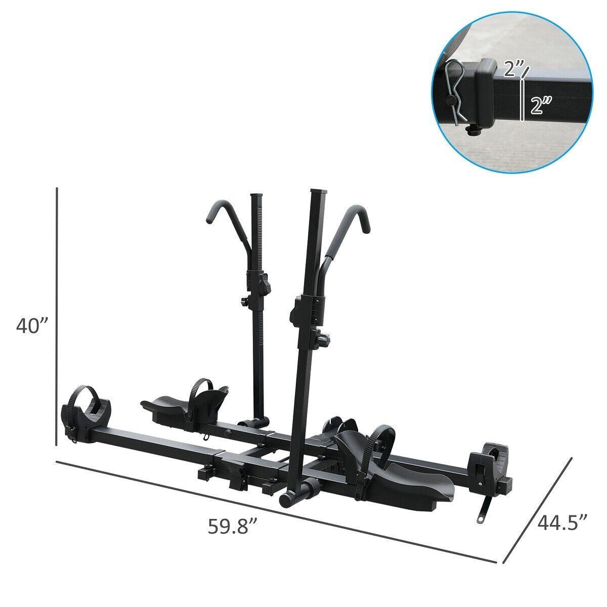 2 Bike Carrier Rack Hitch Mount Tilt Down Design Load 132LB for Car SUV - Bosonshop