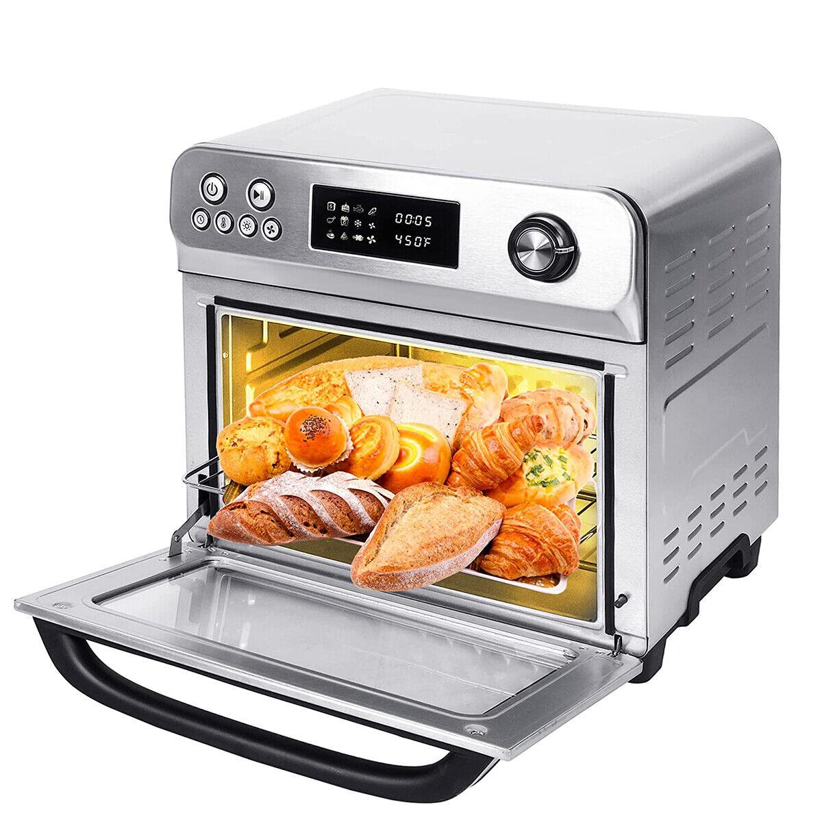 10-In-1 Air Fryer Toaster Oven, 24 QT Convection Countertop Oven Combination w/ 6 Accessories, Stainless Steel Finish, 1700W - Bosonshop