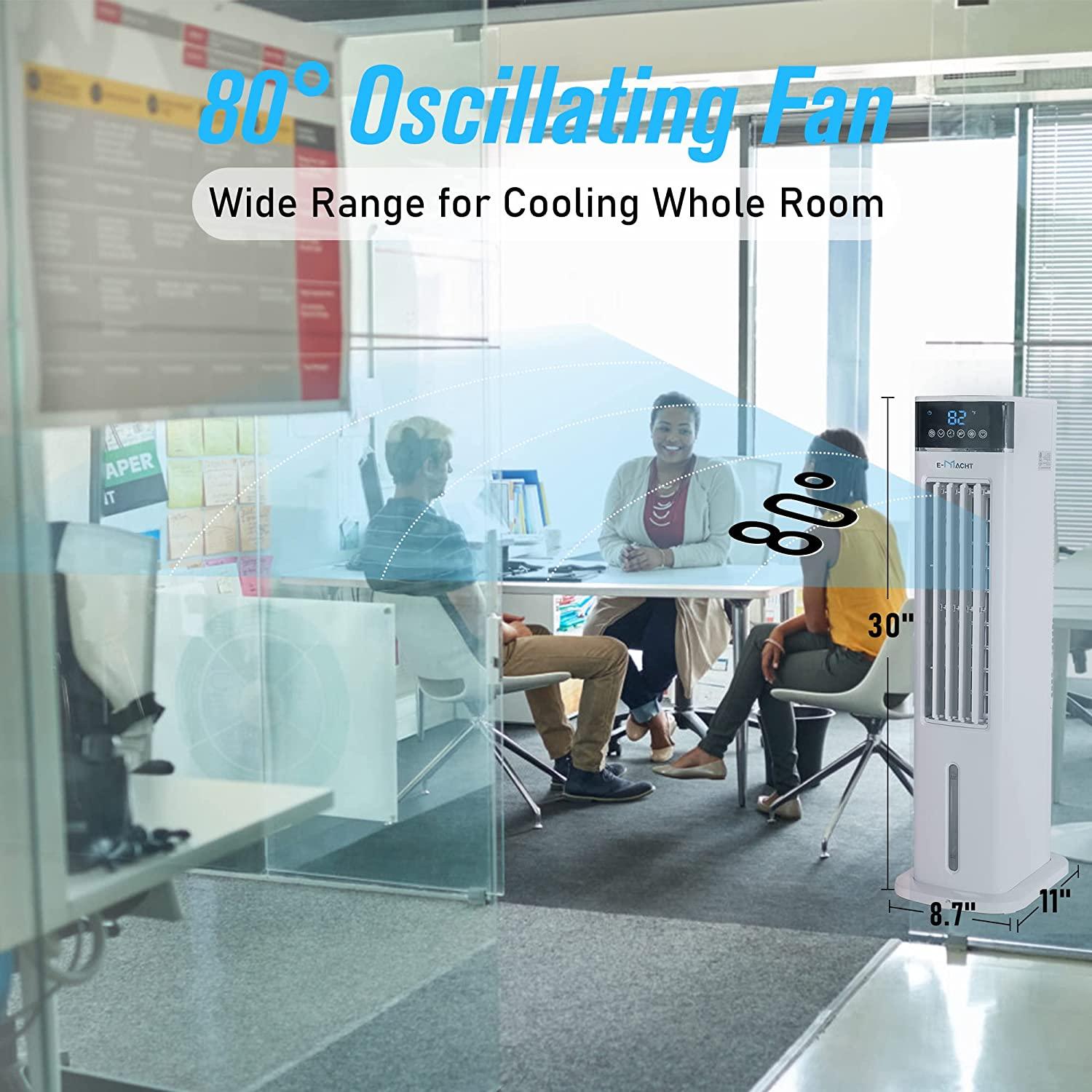 3-In-1 Evaporative Cooler Fan Portable Air Conditioner, Timer Bladeless Tower Fan - Bosonshop