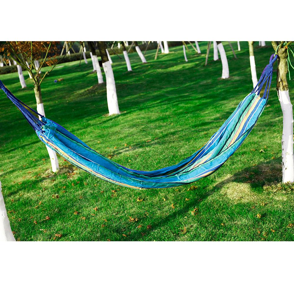 (Out of Stock) Camping Hammock Outdoor Indoor with Straps Travel Single Hammocks Cotton Fabric with Portable Bag Backpack - Bosonshop