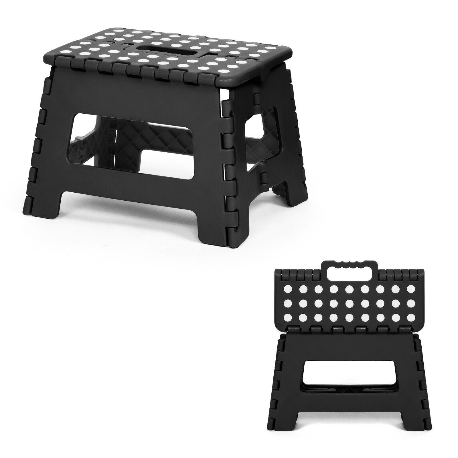 (Out of Stock) 2 Pack Folding Step Stool with Handle 300 LB Capacity for Adults and Toddlers, Black - Bosonshop