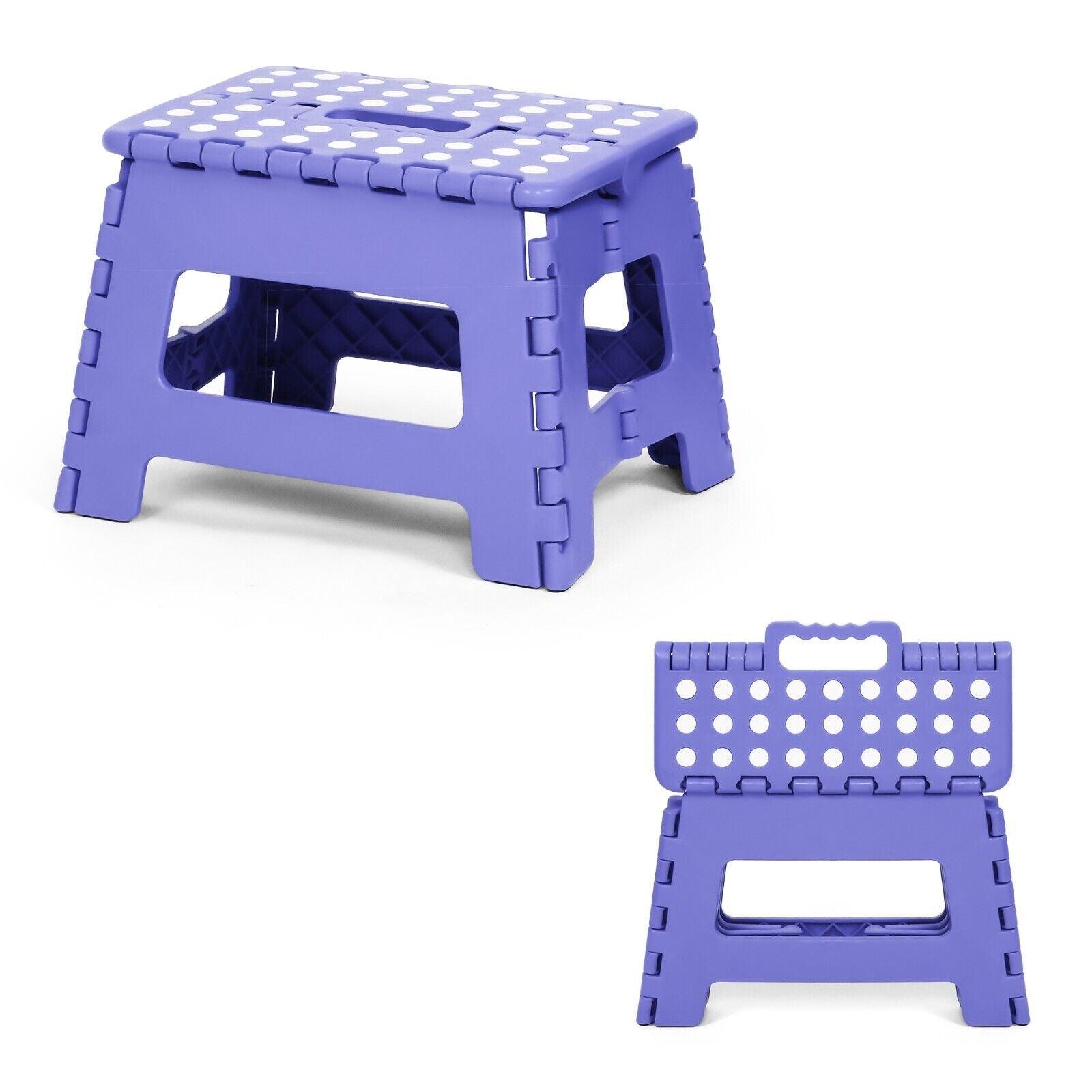 (Out of Stock) 2 Pack Folding Step Stool with Handle 300 LB Capacity for Adults and Toddlers, Purple - Bosonshop