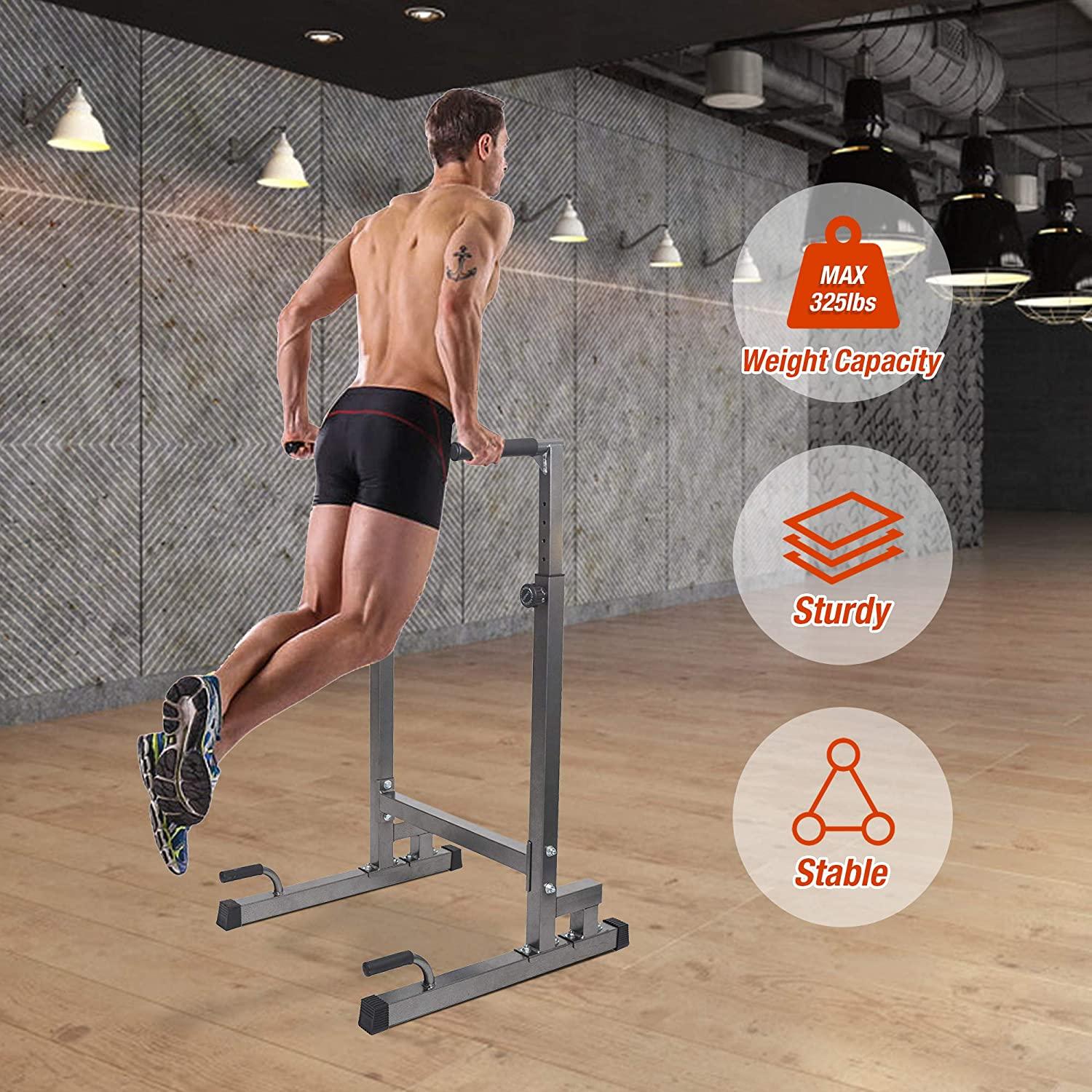 Adjustable Multi-Function Strength Training Dip Stand Station Pull Push Up Bar For Home Gym - Bosonshop