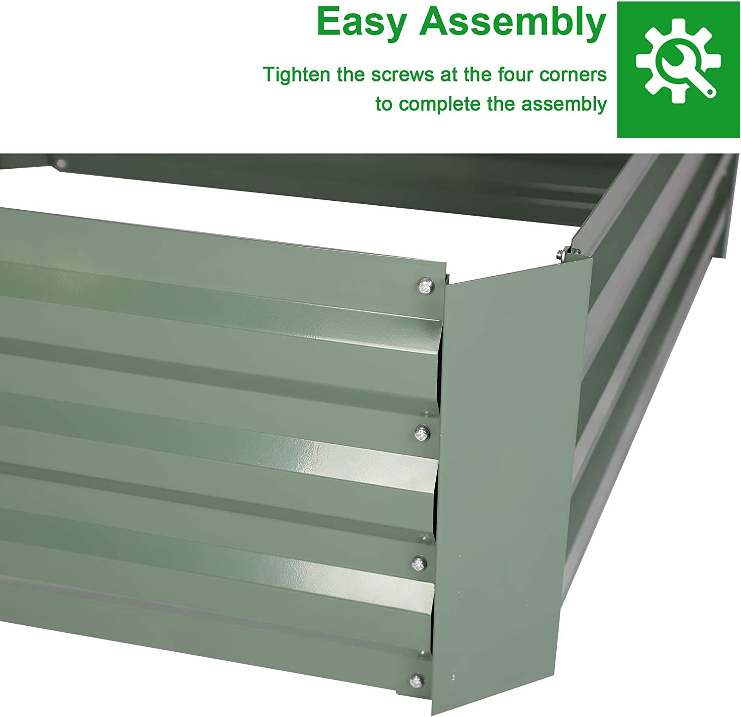 Galvanized Raised Garden Bed, Metal Anti-Rust Outdoor Raised Garden Planter Box Kit - Bosonshop