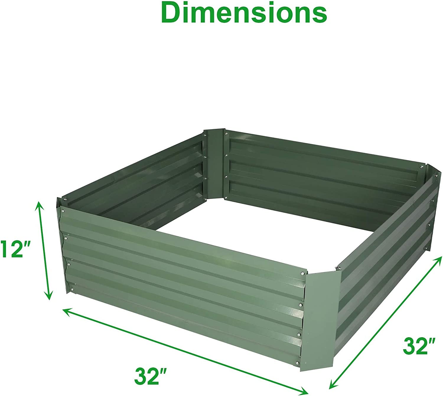 Galvanized Raised Garden Bed, Metal Anti-Rust Outdoor Raised Garden Planter Box Kit - Bosonshop