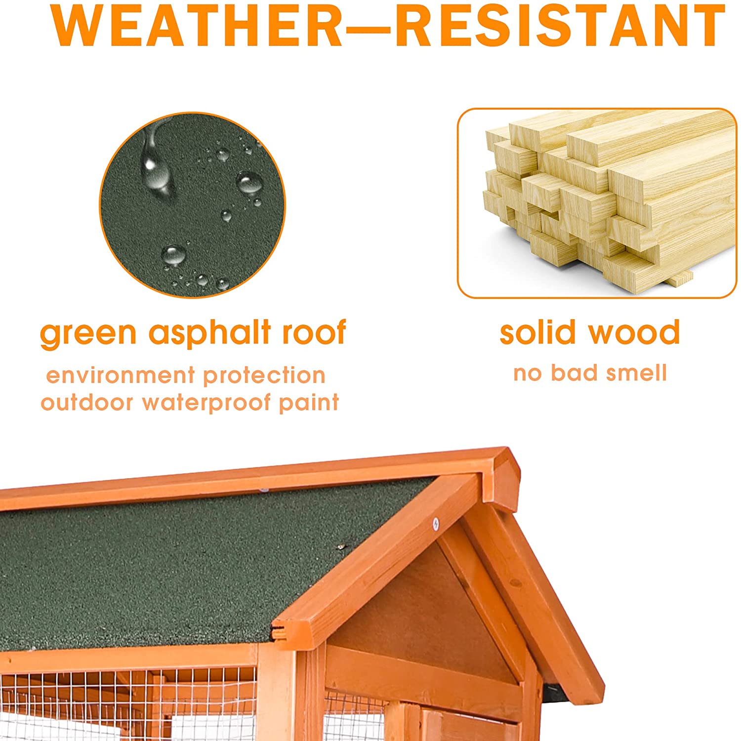 Wooden Large Bird Cage Pet Play Covered House Ladder Feeder Stand Outdoor - Bosonshop