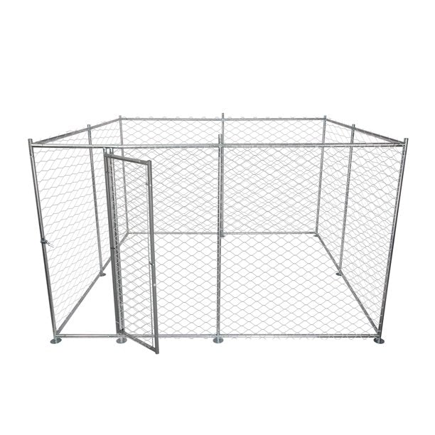 (Out of Stock) Outdoor Dog Playpen Heavy Duty Galvanized Mesh Steel Outdoor Big Dog House Kennel with Lock 9.8' x 9.8' x 5.9' - Bosonshop