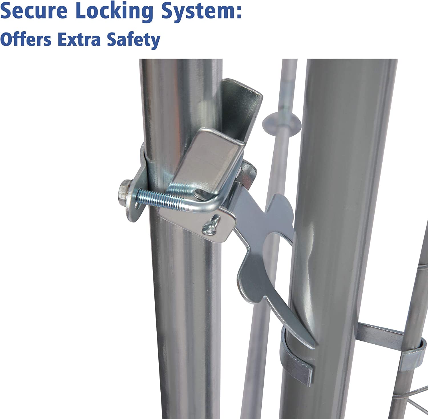 (Out of Stock) Outdoor Dog Playpen Heavy Duty Galvanized Mesh Steel Outdoor Big Dog House Kennel with Lock 9.8' x 9.8' x 5.9' - Bosonshop