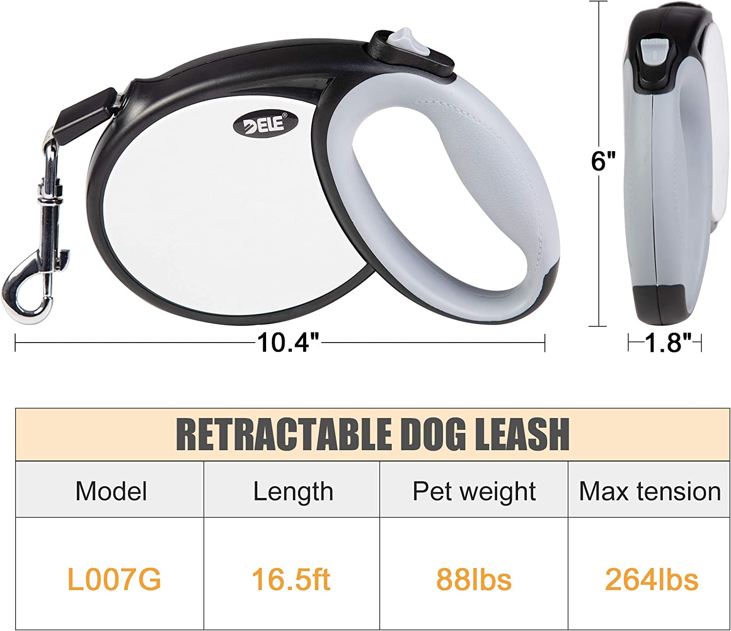 Retractable Dog Leash Heavy Duty Pet Walking Leash with 16.5ft Tangle Free Tape - Bosonshop