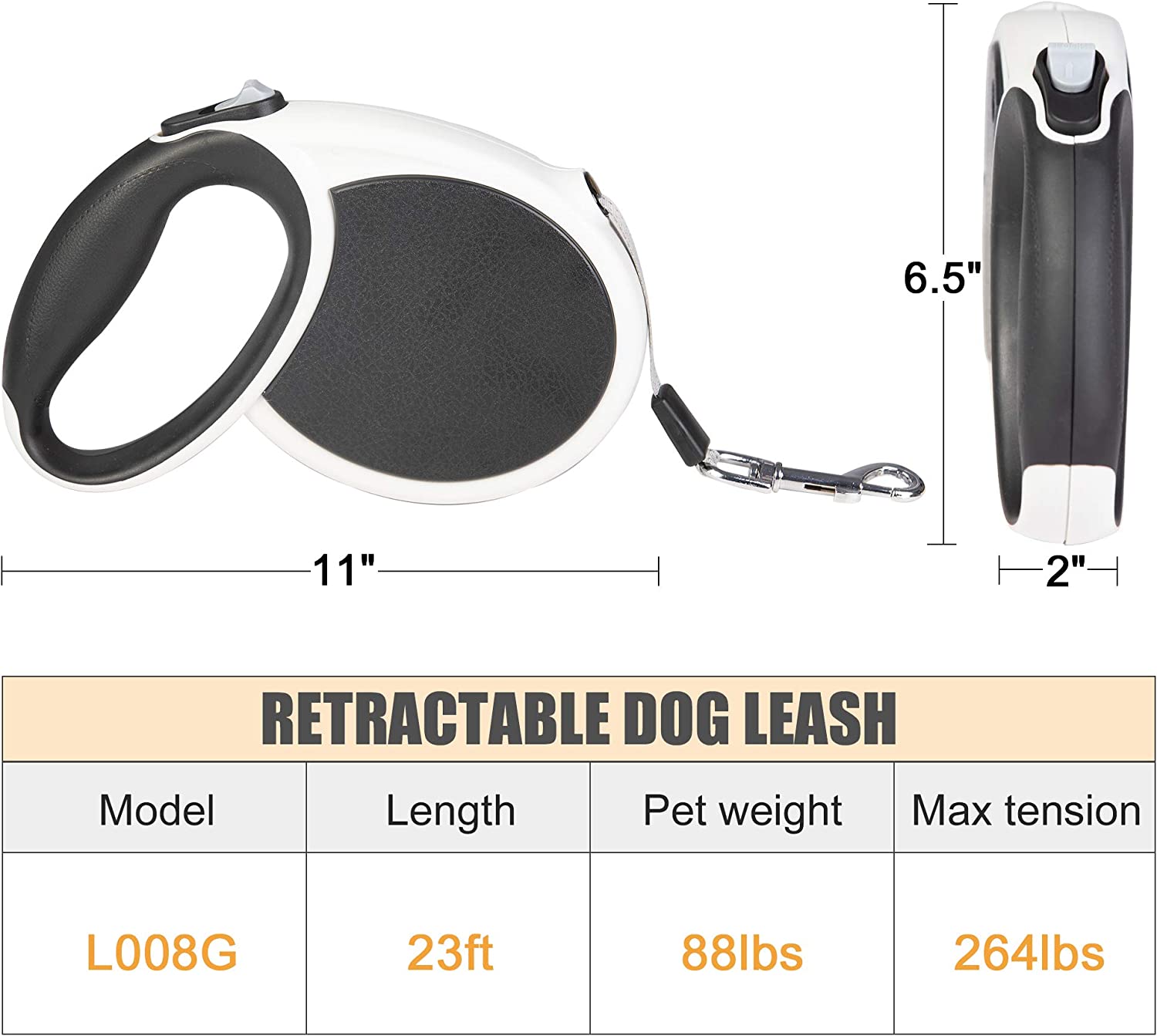 Retractable Dog Leash Heavy Duty Pet Walking Leash with 23ft Tangle Free Tape - Bosonshop