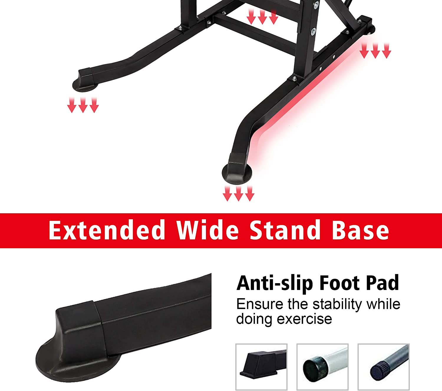 (Out of Stock) Power Tower Workout Dip Bar Station Adjustable Height Strength Training Pull Up Dip Gym Station - Bosonshop