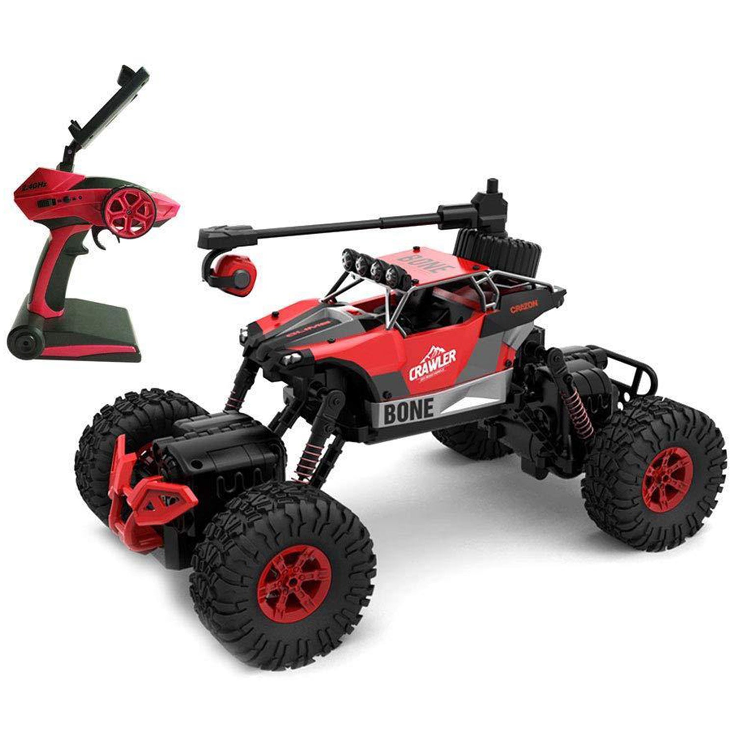 1:16 RC Car 4WD 2.4Ghz Off-Road Rock Crawler Truck w/ Wifi 0.3MP Camera, Red - Bosonshop