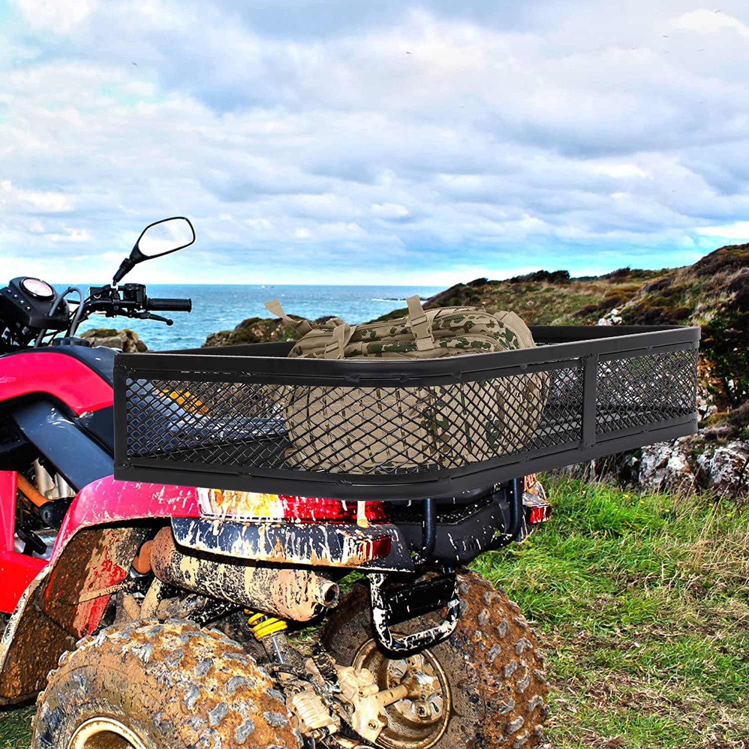 35.8"L x 17.1"W x 6.3"H ATV Front Basket Universal UTV Rear Rack Carrier Cargo Carrier Storage Basket, 500lbs Capacity - Bosonshop