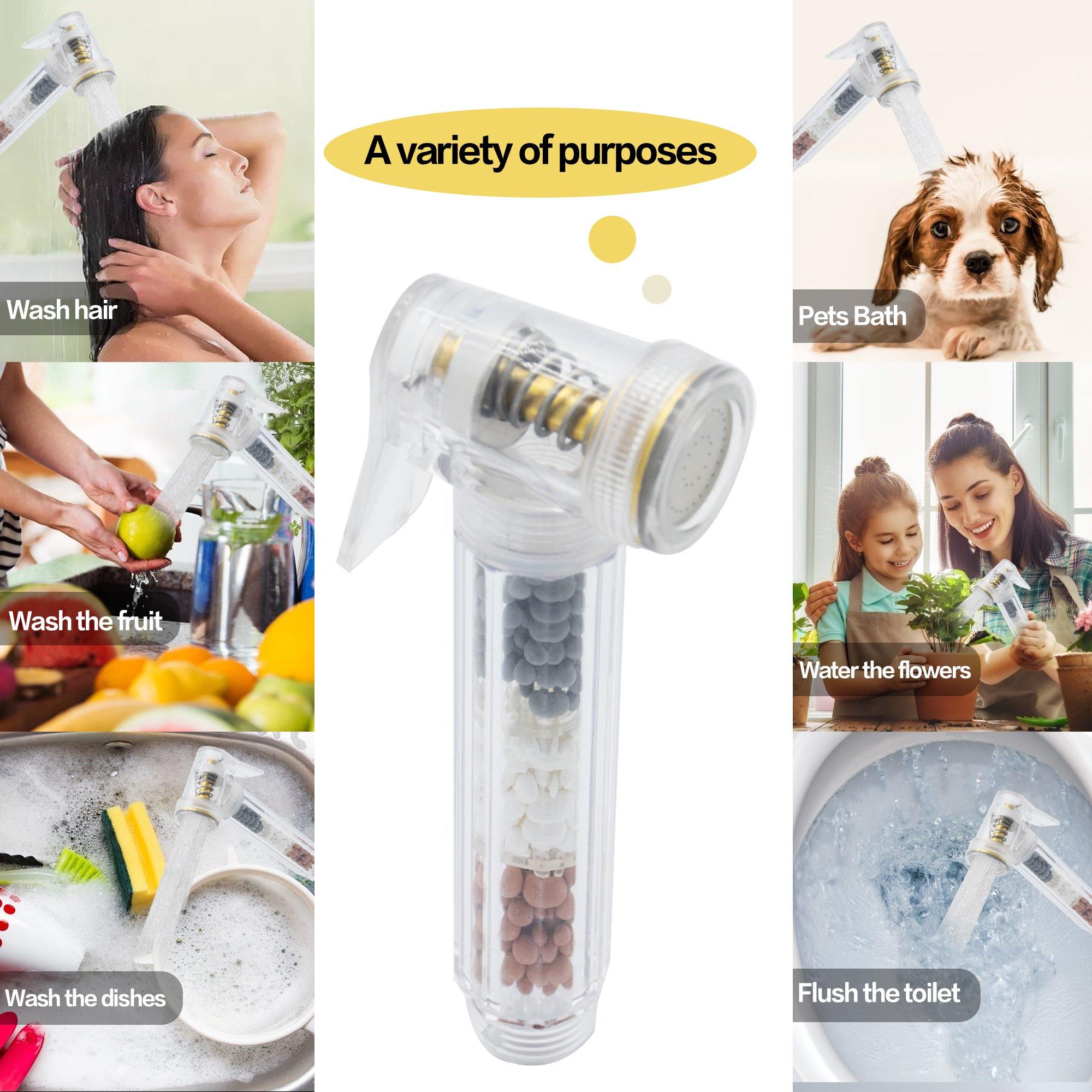 Toilet Sprayer Head | High Pressure Ionic Filter Bidet Sprayer Head Water Saving That Softens Hard Water For Personal Hygiene - Bosonshop