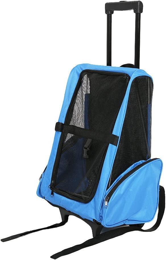 (Out of Stock) Pet Travel Carrier Backpack with Wheels, Soft Oxford Rolling Luggage Bag for Cat Dog Small Animal - Bosonshop