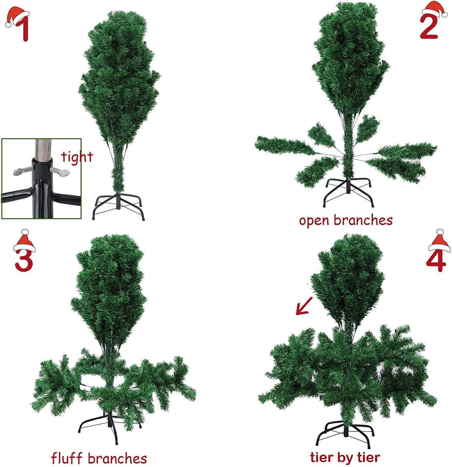 (Out of stock) 5' Premium Spruce Artificial Christmas Tree w/Metal Stand, Green - Bosonshop