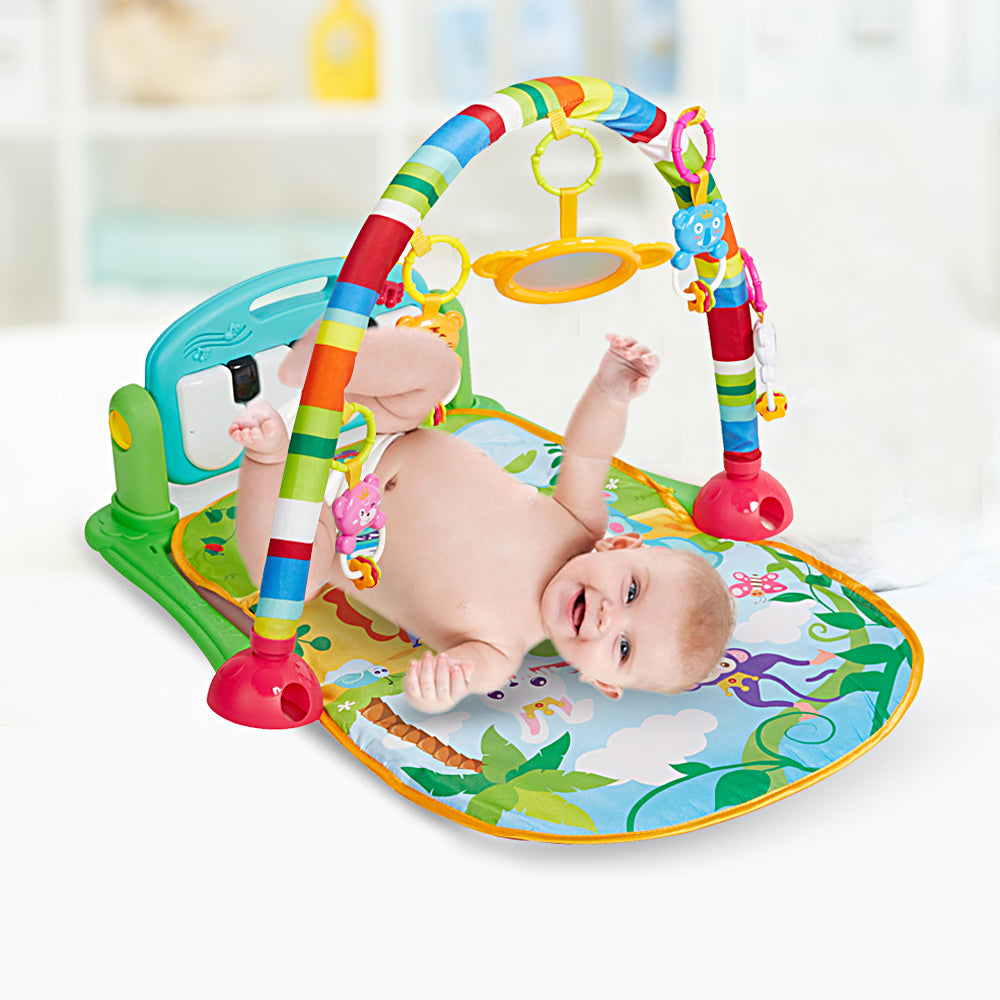 (Out of Stock) Activity Kick and Play Mat Gym with Piano for Baby 0-36 Months, Light and Music Piano Gym Toy - Bosonshop