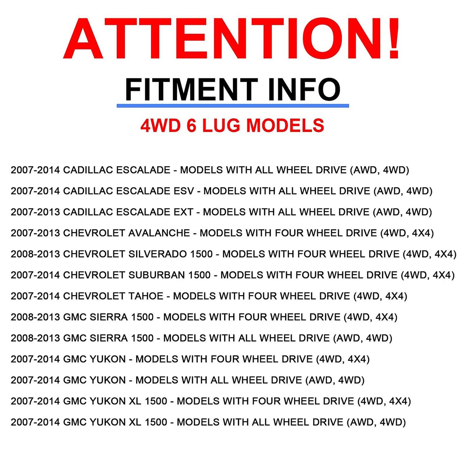 2PC Front Wheel Hub & Bearing Cadillac Chevrolet GMC 4WD AWD 515096 w/ ABS - Bosonshop