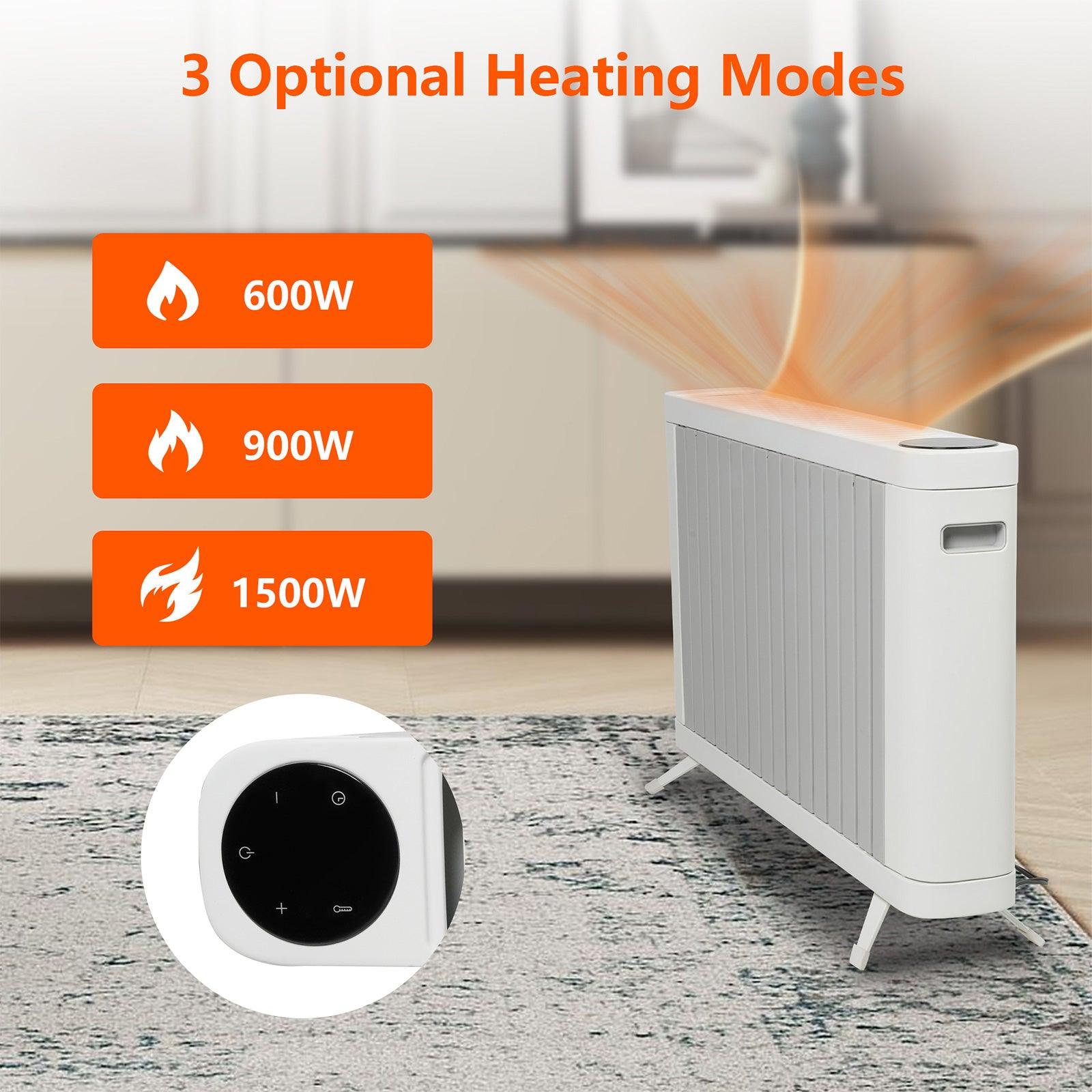 1500W Electric Baseboard Space Heater with Adjustable Thermostat , Remote Included and with Digital Display - Bosonshop