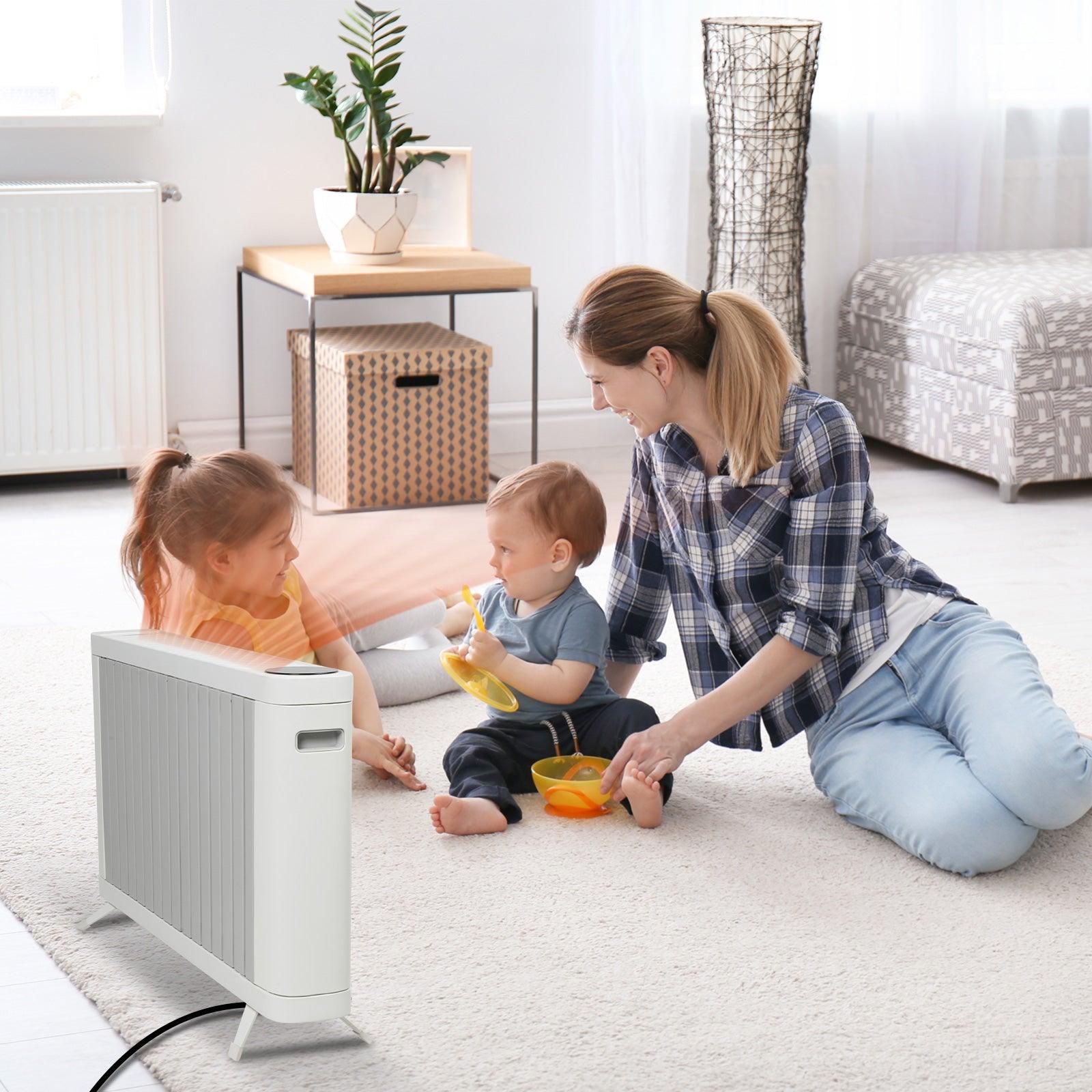 1500W Electric Baseboard Space Heater with Adjustable Thermostat , Remote Included and with Digital Display - Bosonshop