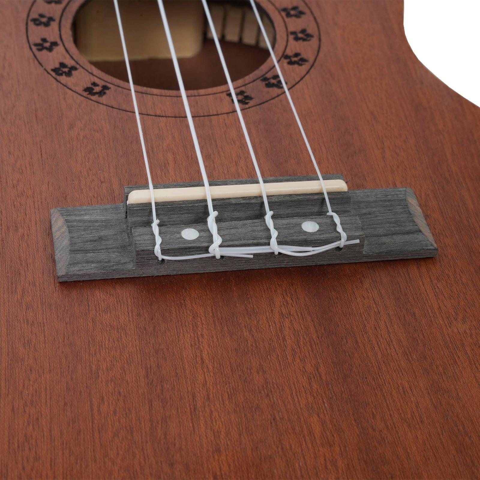 23-inch Mahogany Wood Ukulele, Wooden Electric Ukulele Starter for Adult Practice or Performance, with Tuner Tape and Full Accessories - Bosonshop
